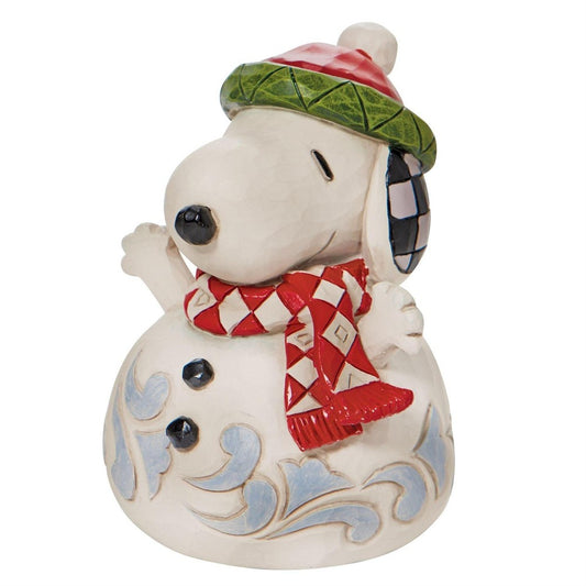 PEANUTS BY JIM SHORE CHRISTMAS SNOOPY SNOWMAN MINI