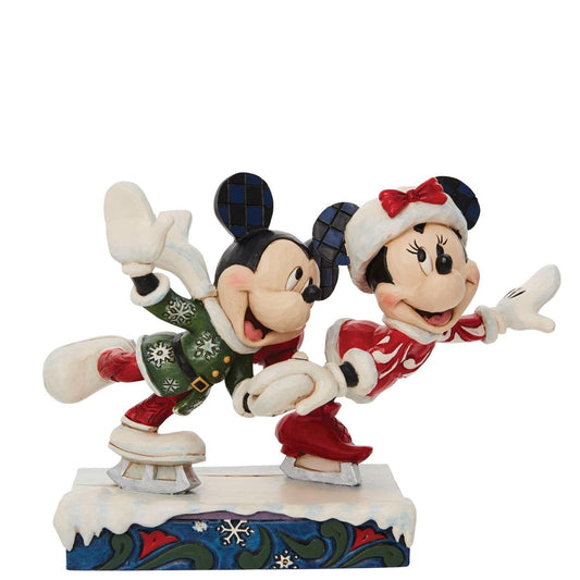 DISNEY TRADITIONS BY JIM SHORE CHRISTMAS MICKEY AND MINNIE ICE SKATING