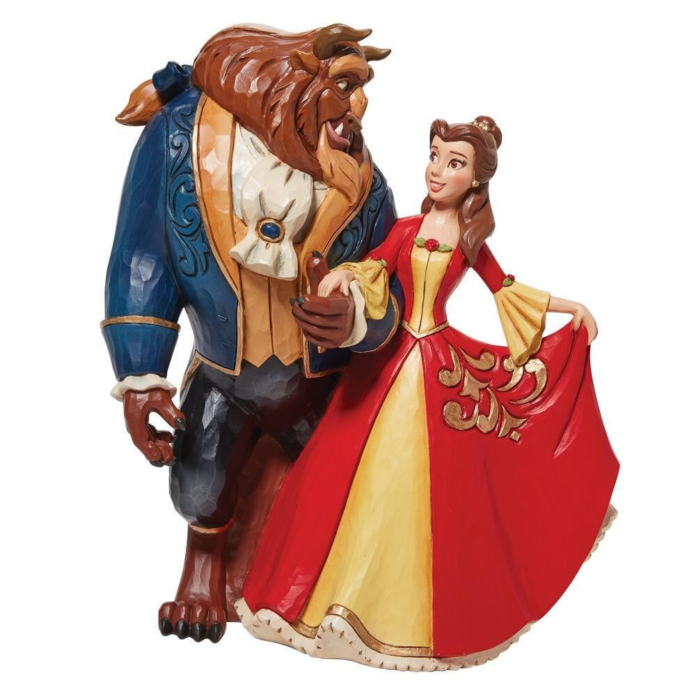 DISNEY TRADITIONS BY JIM SHORE CHRISTMAS BEAUTY & THE BEAST ENCHANTED 23CM