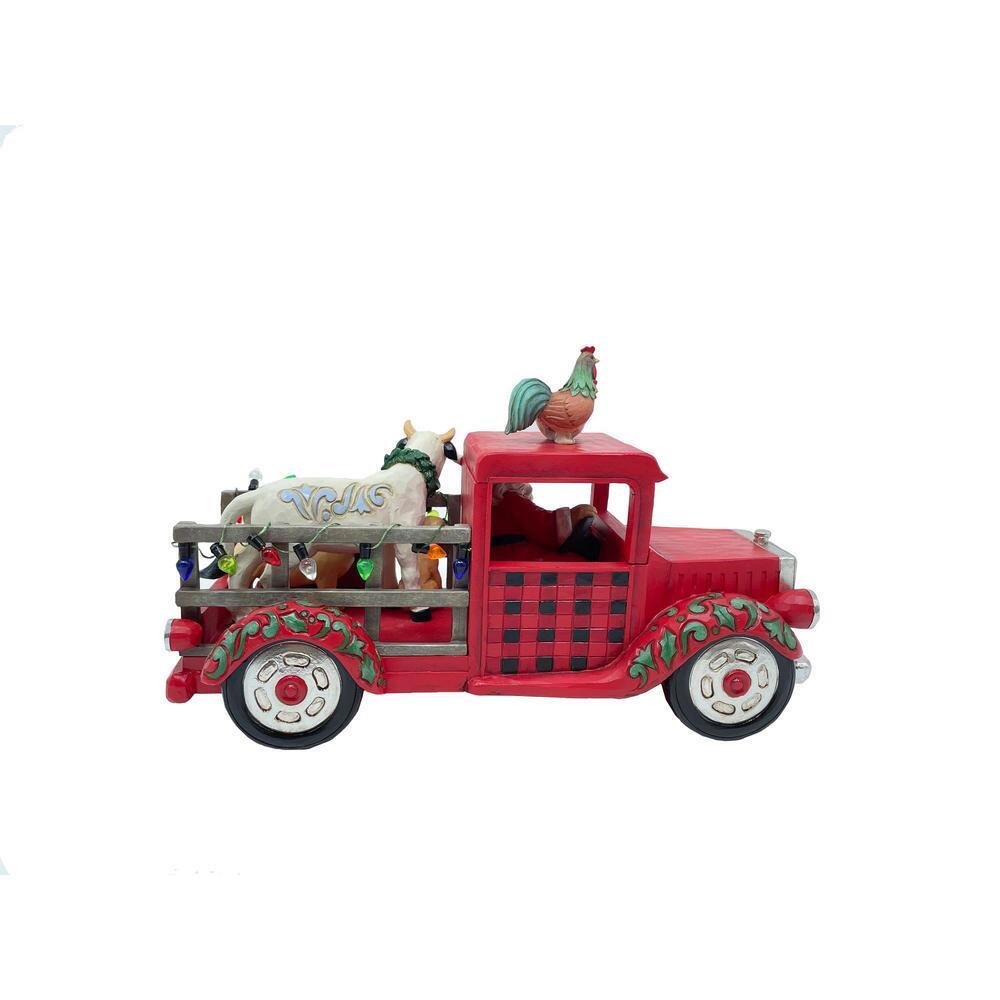 COUNTRY LIVING BY JIM SHORE CHRISTMAS SANTA DRIVING TRUCK 27CM