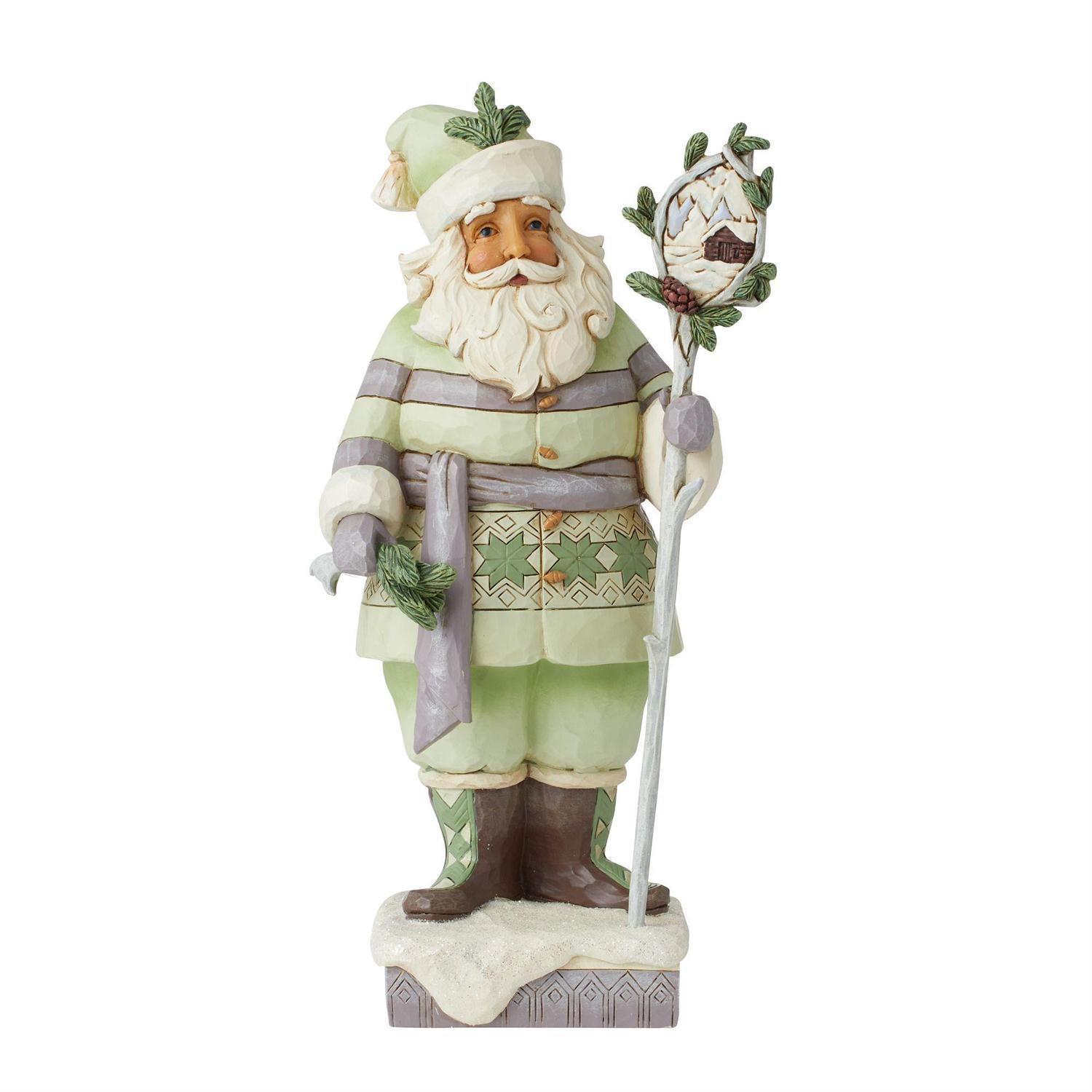 HEARTWOOD CREEK BY JIM SHORE CHRISTMAS WOODLAND SANTA WITH STAFF