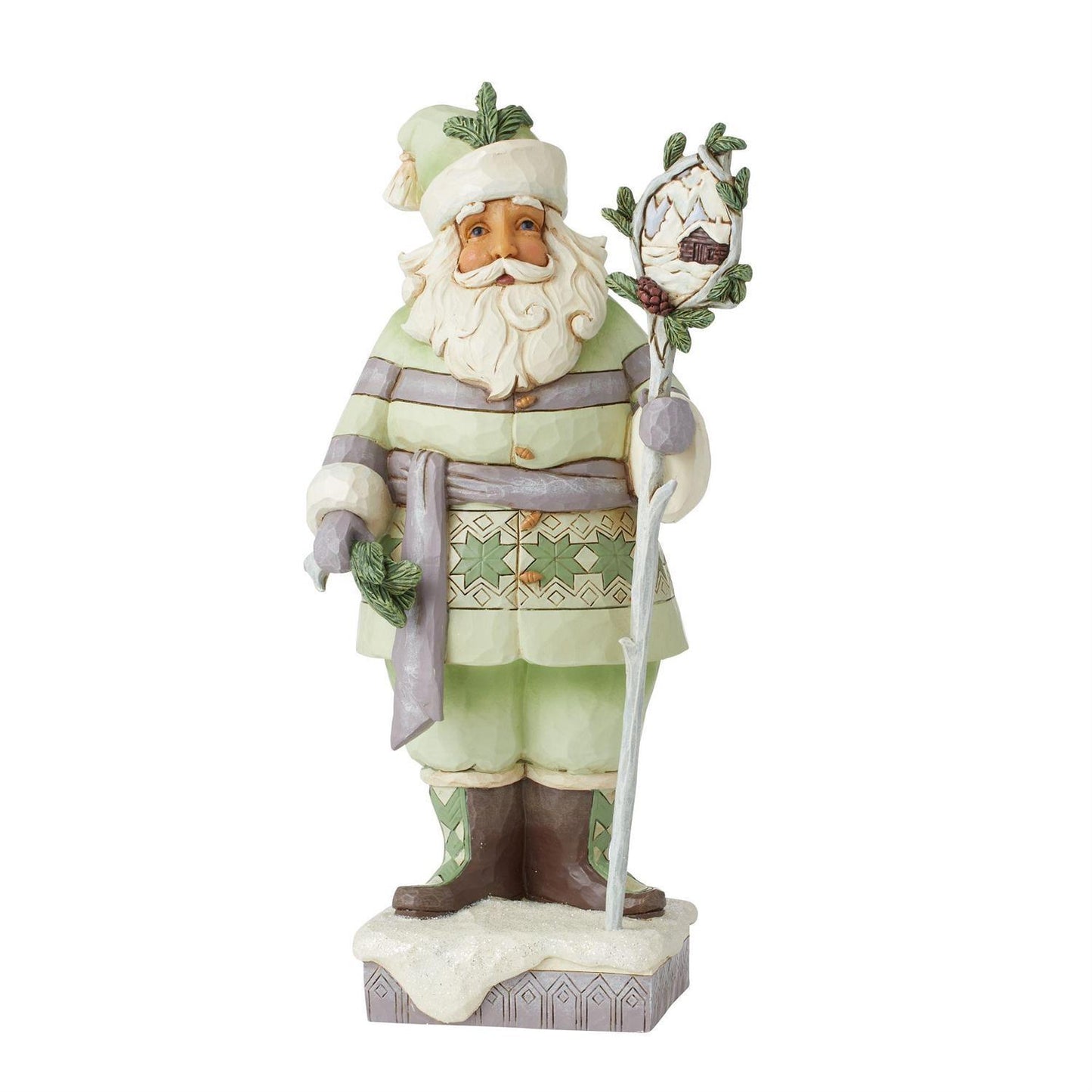 HEARTWOOD CREEK BY JIM SHORE CHRISTMAS WOODLAND SANTA WITH STAFF