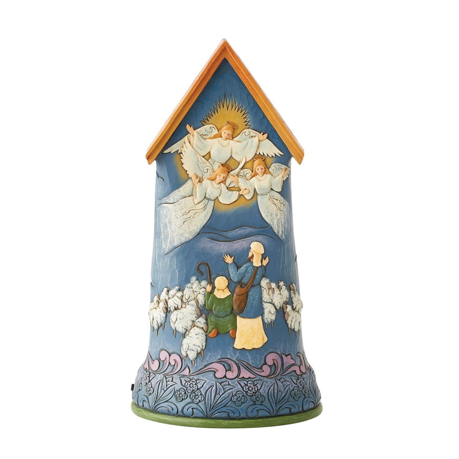 HEARTWOOD CREEK BY JIM SHORE CHRISTMAS ROTATING HOLY FAMILY IN STABLE LED