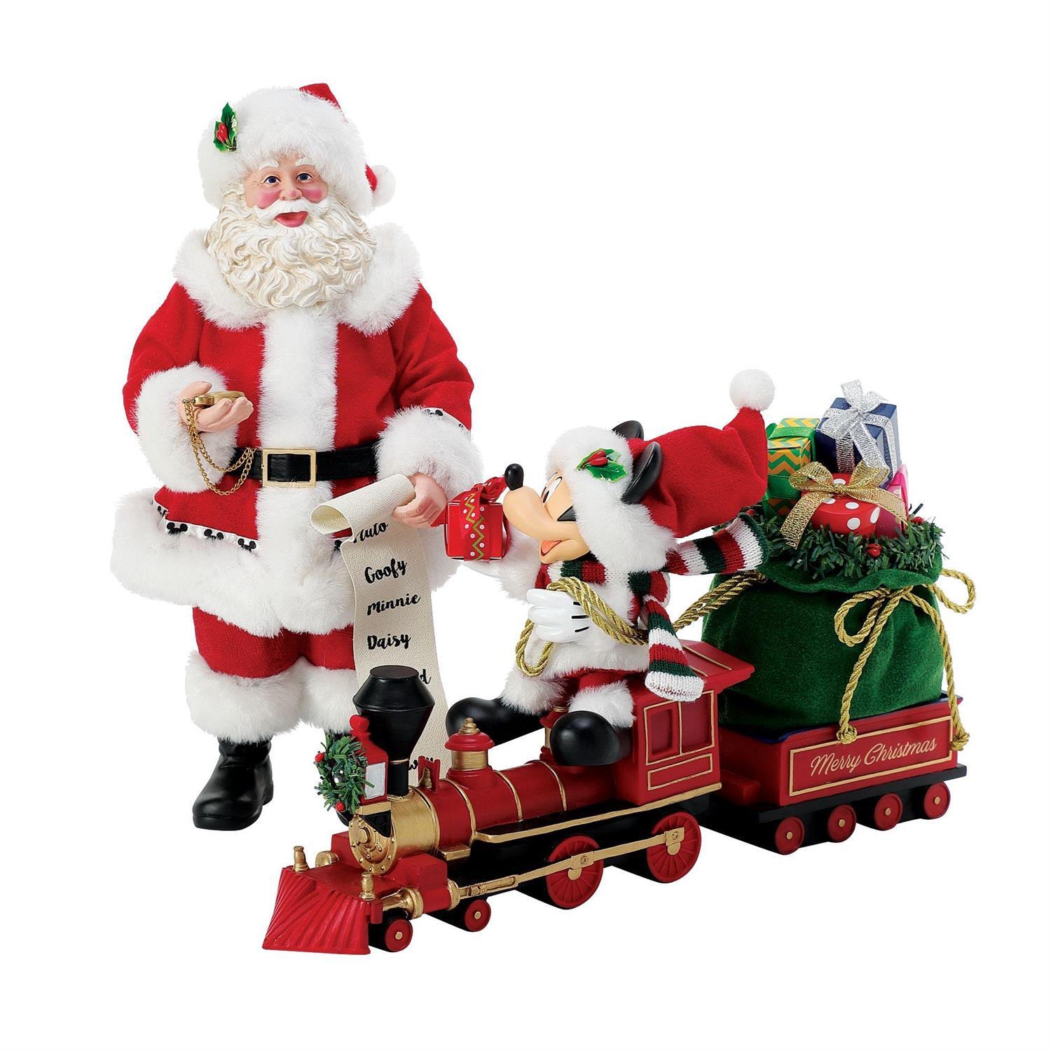 DEPARTMENT 56 POSSIBLE DREAMS DISNEY MICKEY RIDING TRAIN WITH SANTA ALL ABOARD