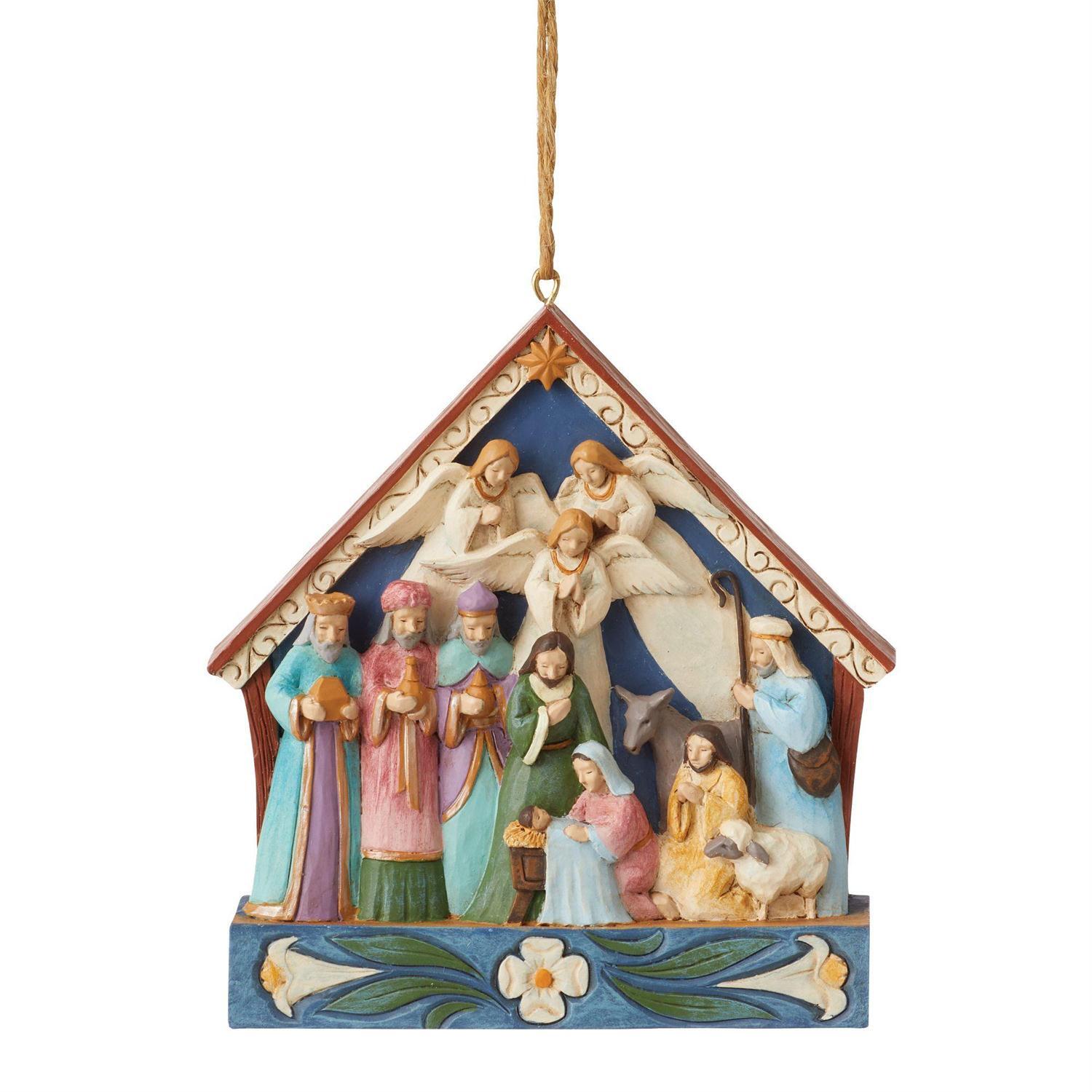 HEARTWOOD CREEK BY JIM SHORE CHRISTMAS NATIVITY STABLE HANGING ORNAMENT