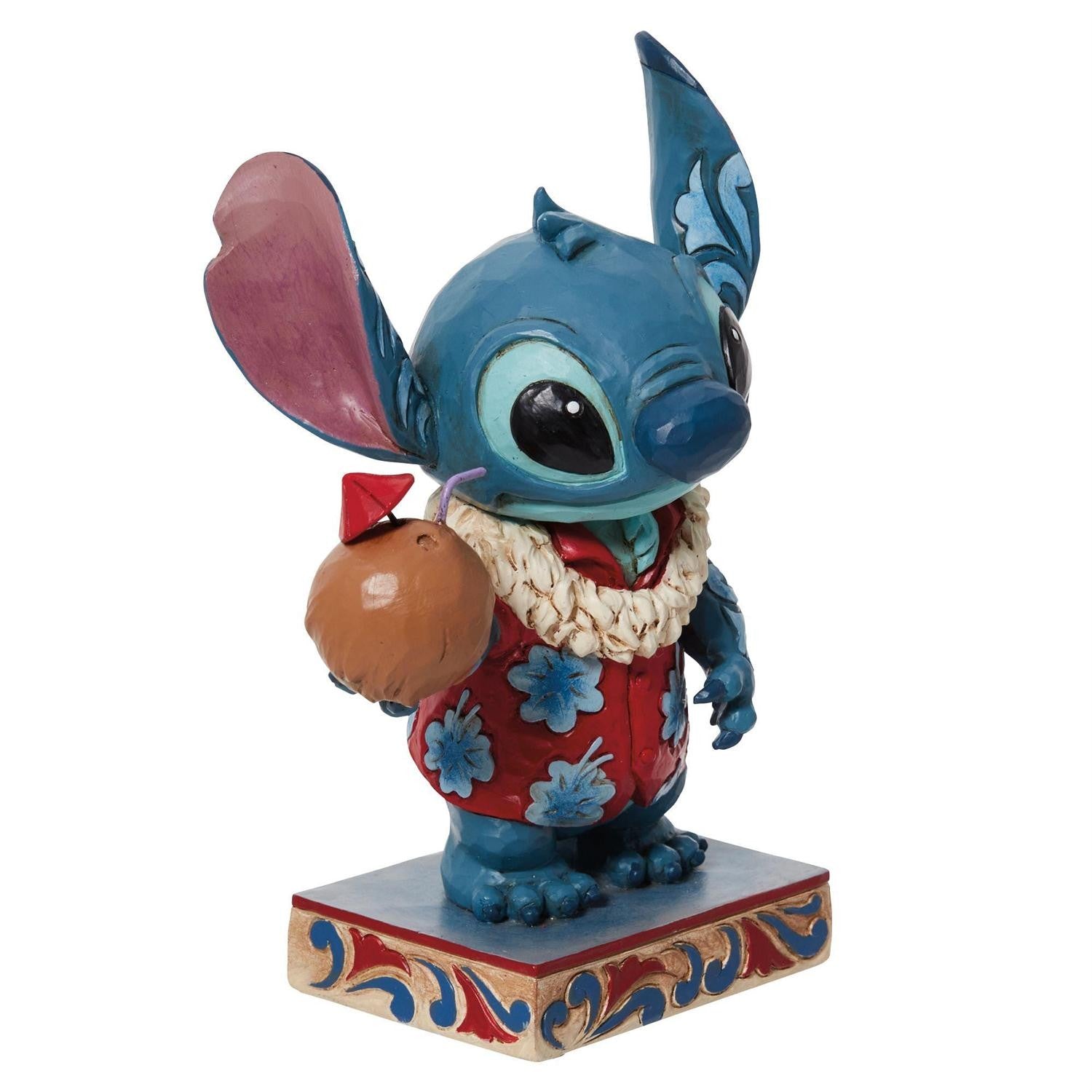 DISNEY TRADITIONS BY JIM SHORE STITCH IN HAWAIIAN SHIRT WITH COCONUT 13CM