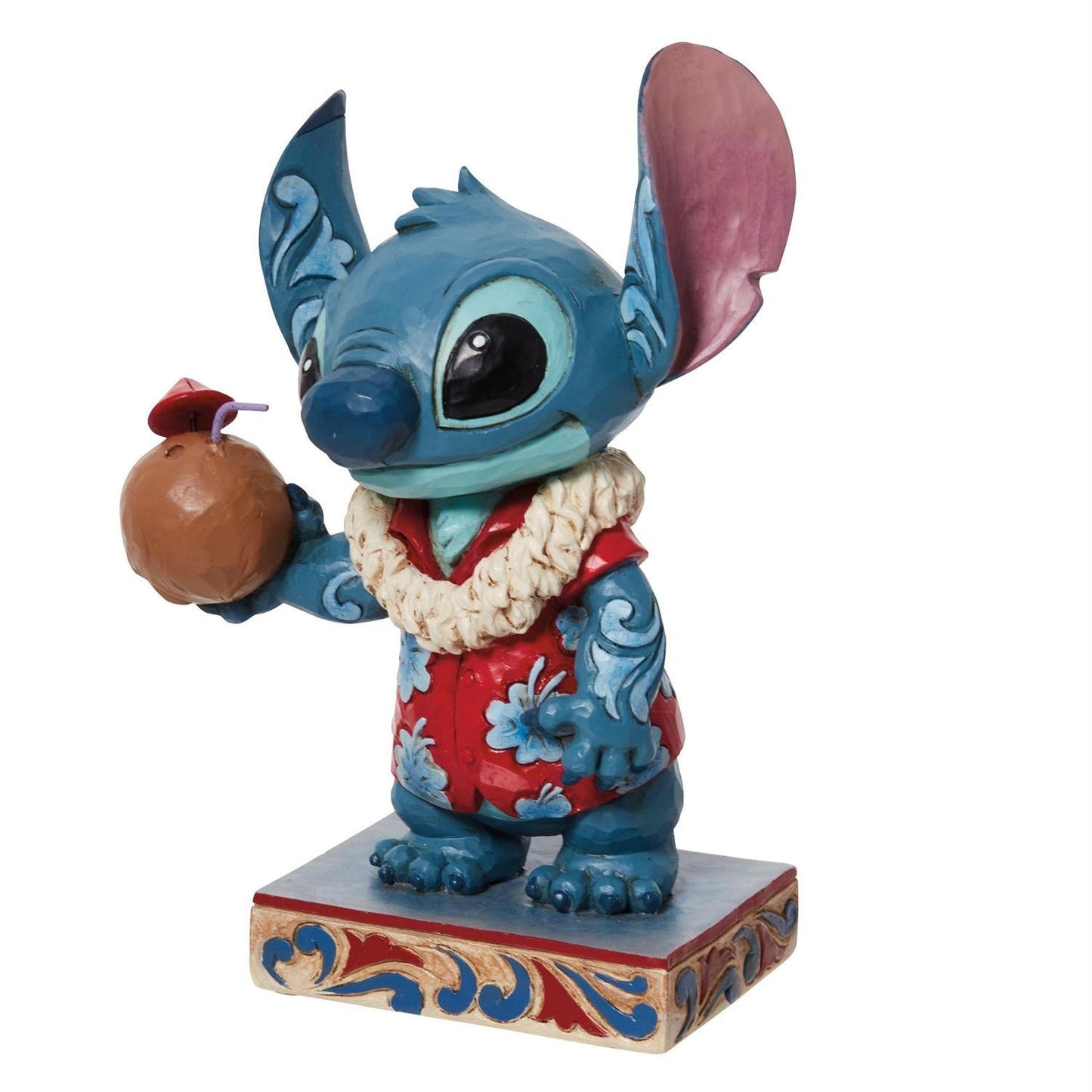 DISNEY TRADITIONS BY JIM SHORE STITCH IN HAWAIIAN SHIRT WITH COCONUT 13CM