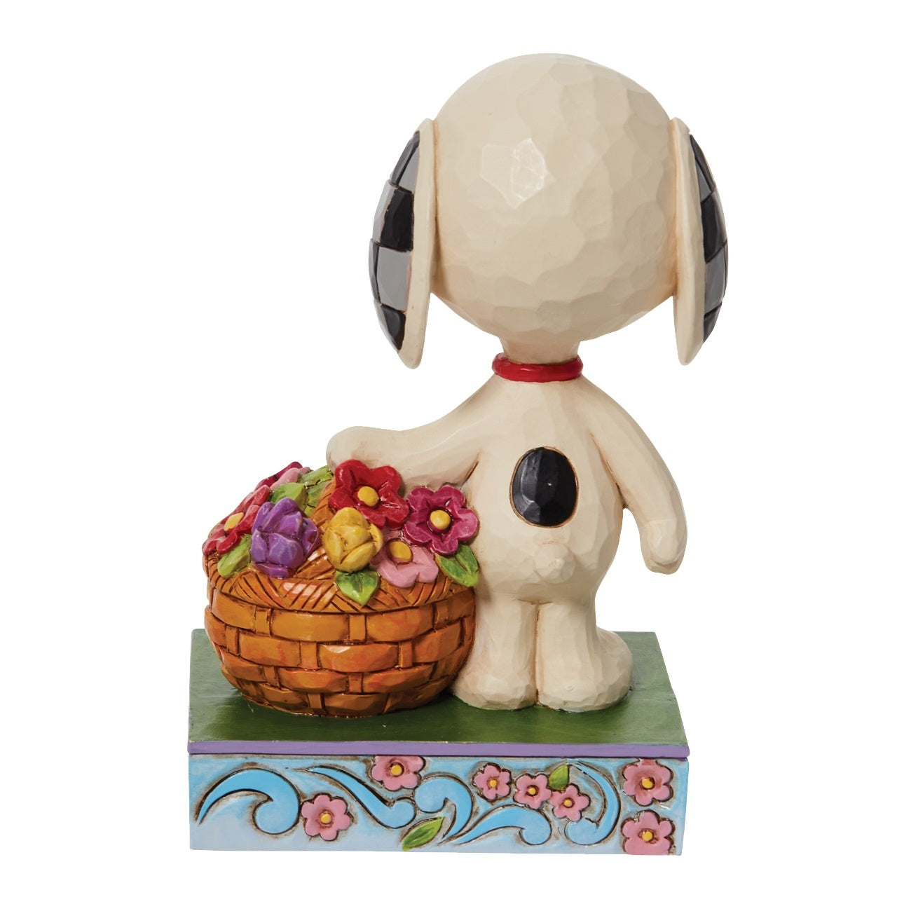 PEANUTS BY JIM SHORE SNOOPY WITH BASKET OF TULIPS