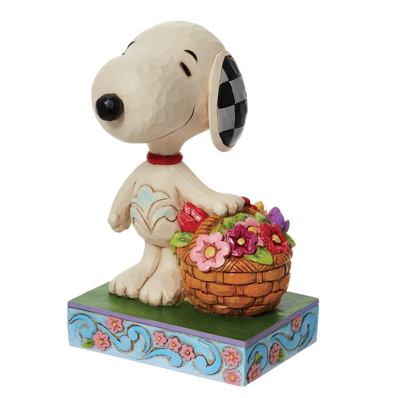 PEANUTS BY JIM SHORE SNOOPY WITH BASKET OF TULIPS