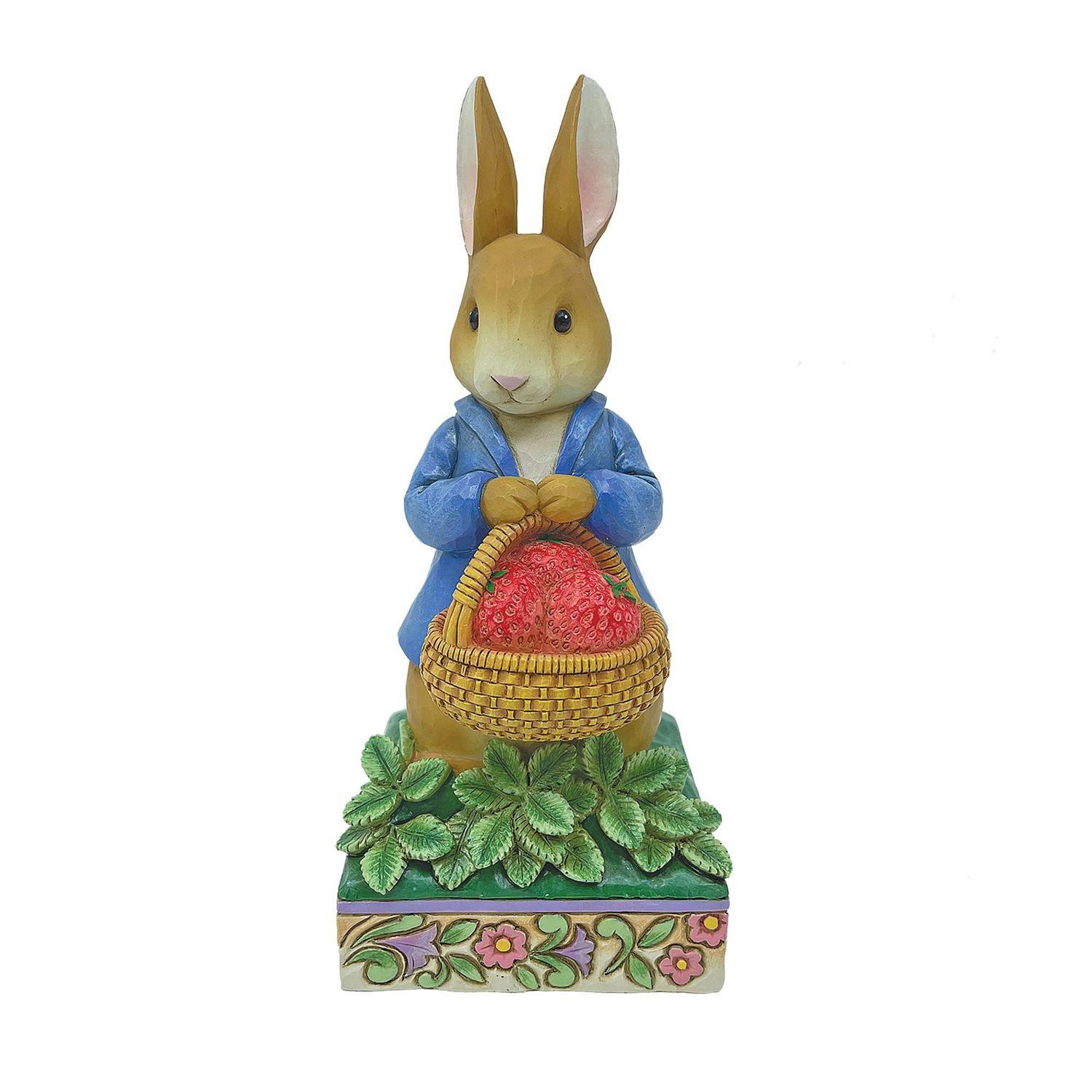 BEATRIX POTTER BY JIM SHORE PETER RABBIT WITH BASKET OF STRAWBERRIES