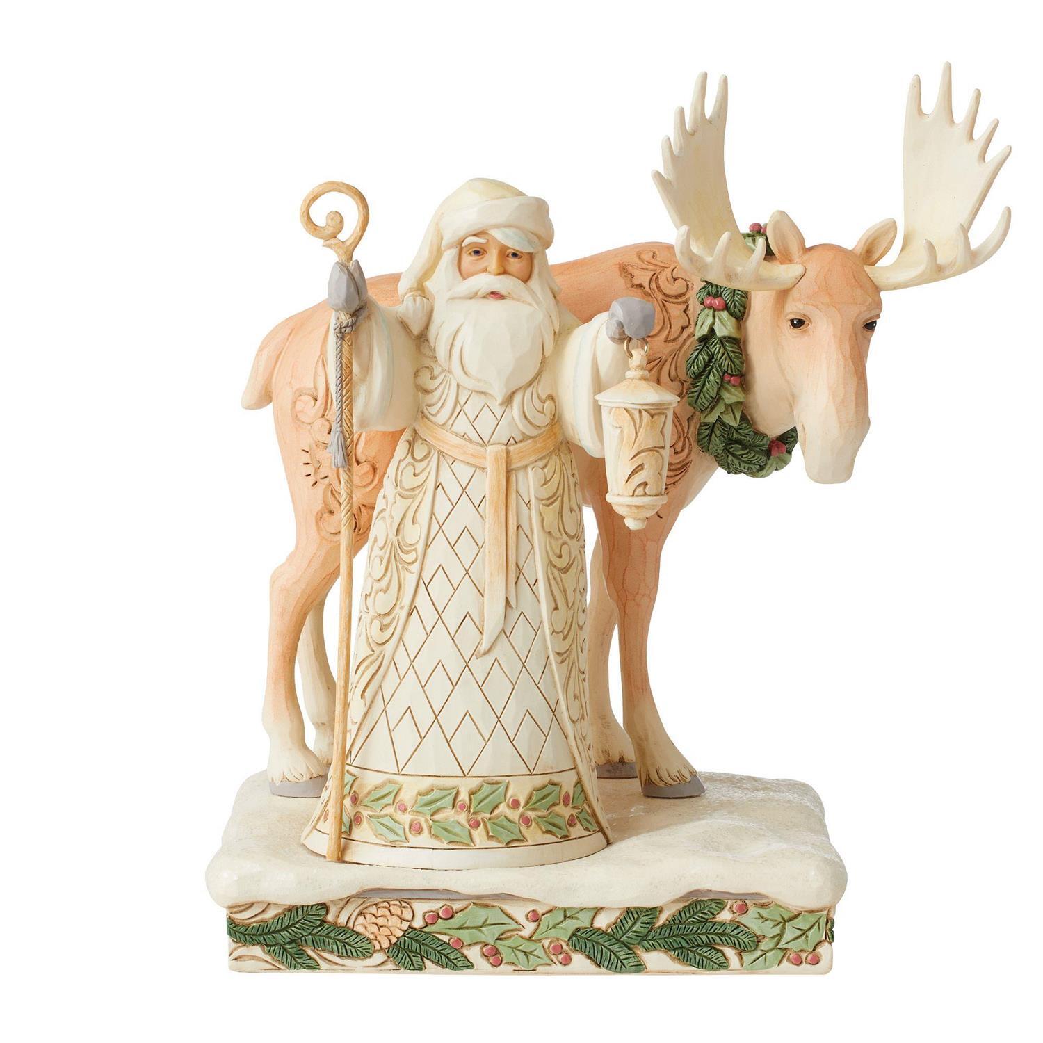 COUNTRY LIVING BY JIM SHORE CHRISTMAS WOODLAND SANTA WITH MOOSE