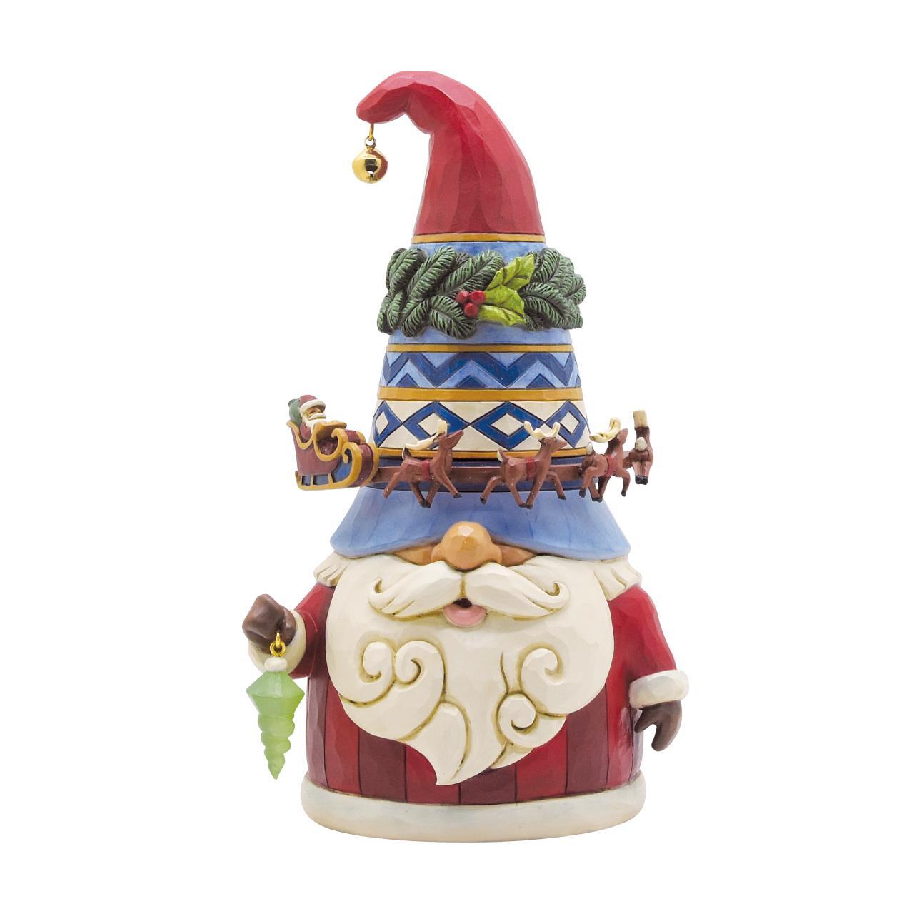 HEARTWOOD CREEK BY JIM SHORE GNOME WITH ROTATING SLEIGH 22.5CM