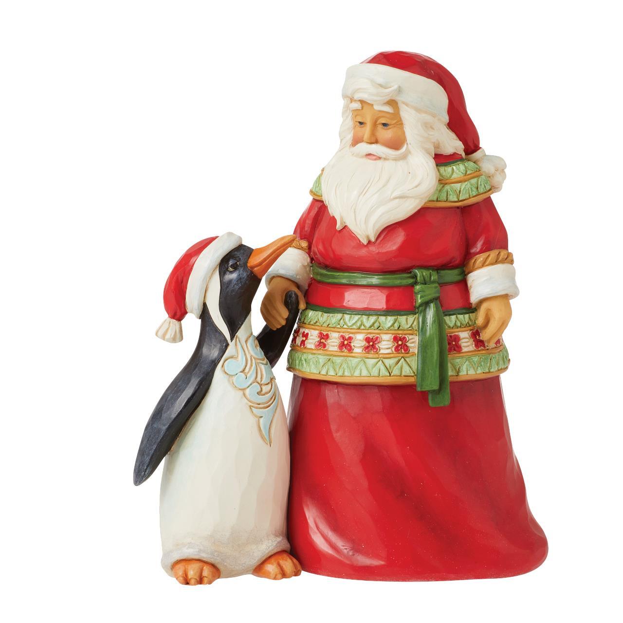 HEARTWOOD CREEK BY JIM SHORE CHRISTMAS SANTA WITH PENGUIN PINT SIZE