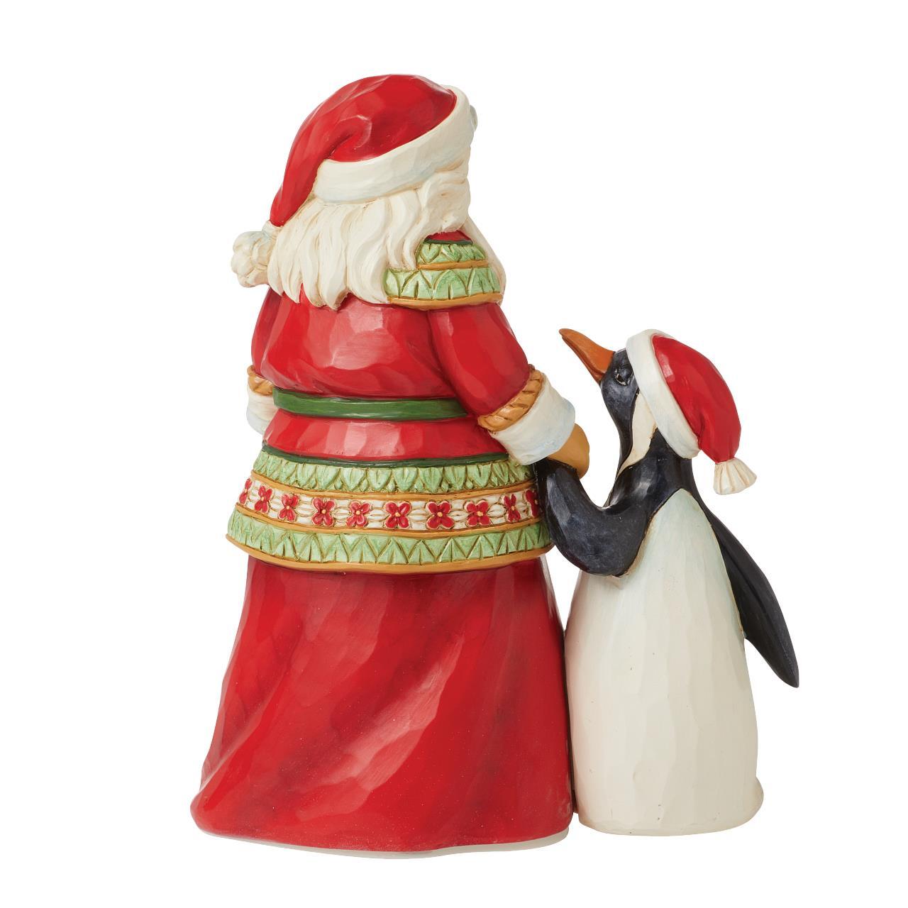 HEARTWOOD CREEK BY JIM SHORE CHRISTMAS SANTA WITH PENGUIN PINT SIZE