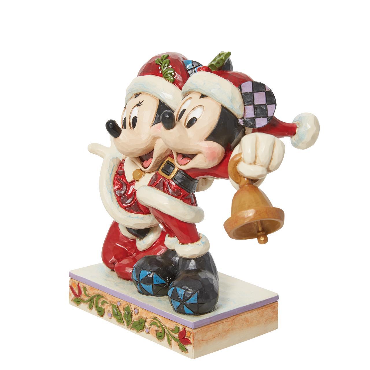 DISNEY TRADITIONS BY JIM SHORE CHRISTMAS MICKEY & MINNIE IN SANTA SUITS