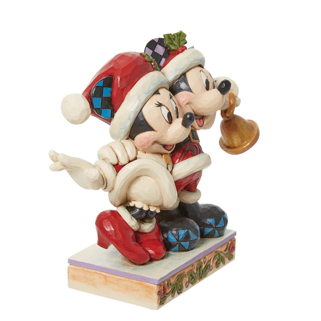 DISNEY TRADITIONS BY JIM SHORE CHRISTMAS MICKEY & MINNIE IN SANTA SUITS