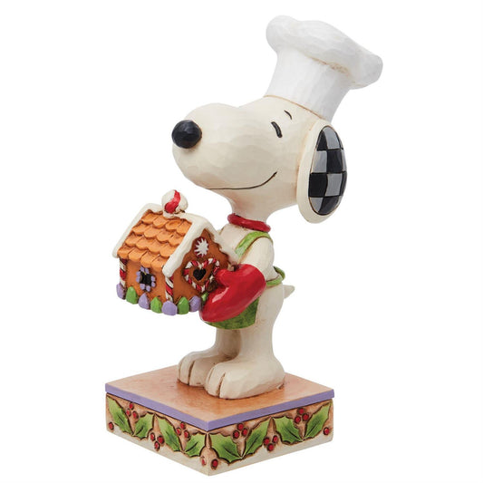 PEANUTS BY JIM SHORE CHRISTMAS SNOOPY WITH GINGERBREAD HOUSE