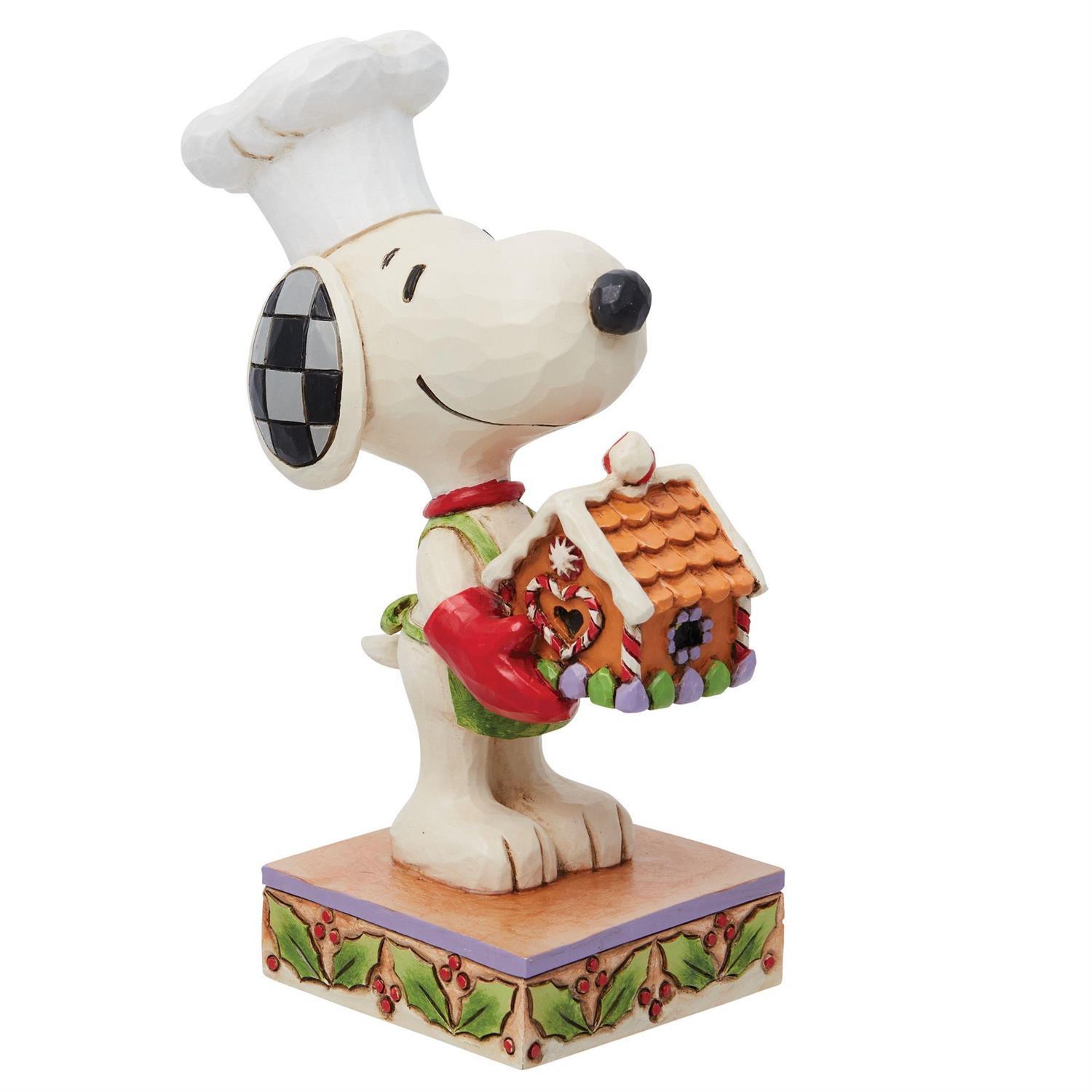 PEANUTS BY JIM SHORE CHRISTMAS SNOOPY WITH GINGERBREAD HOUSE