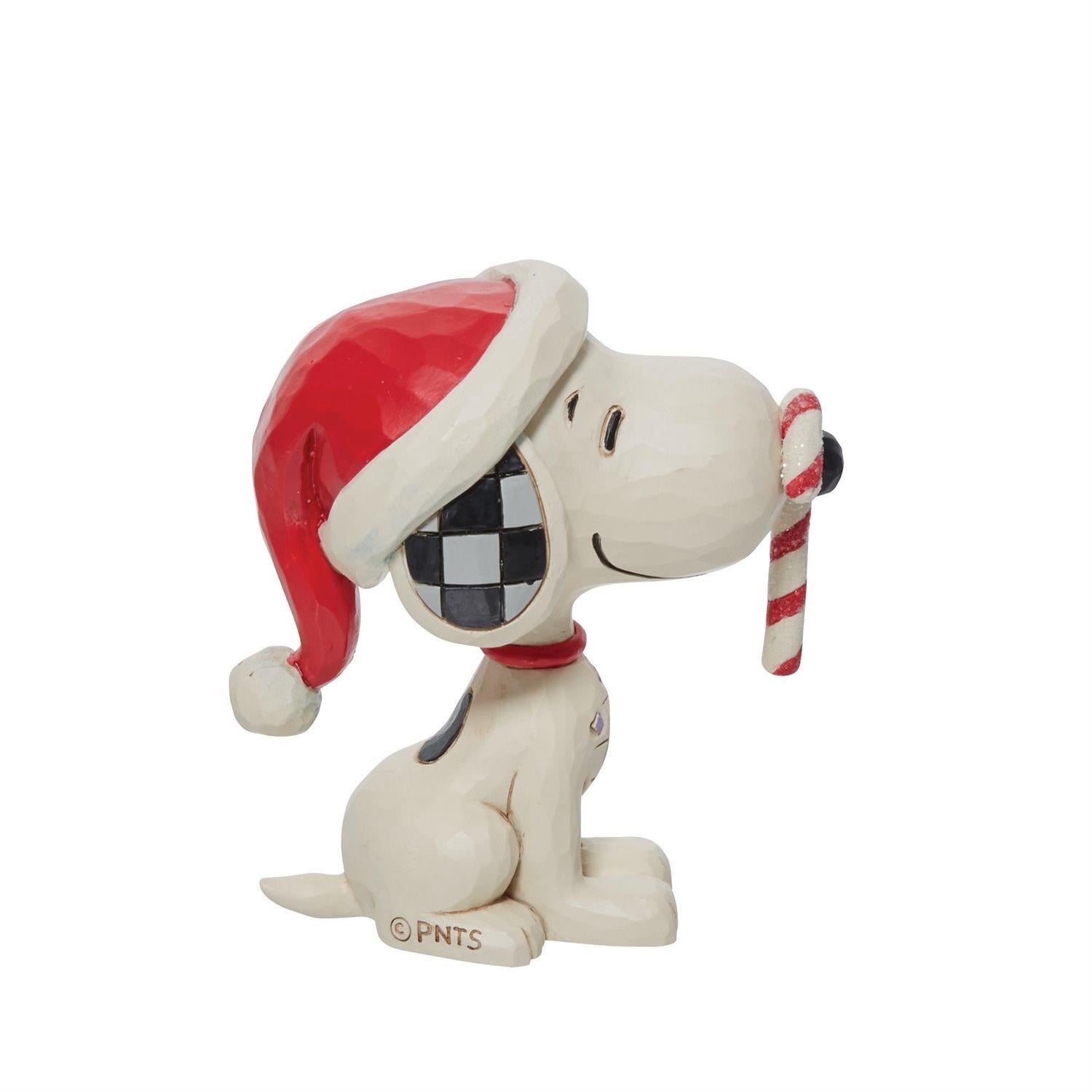 PEANUTS BY JIM SHORE CHRISTMAS MINI SNOOPY WITH CANDY CANE