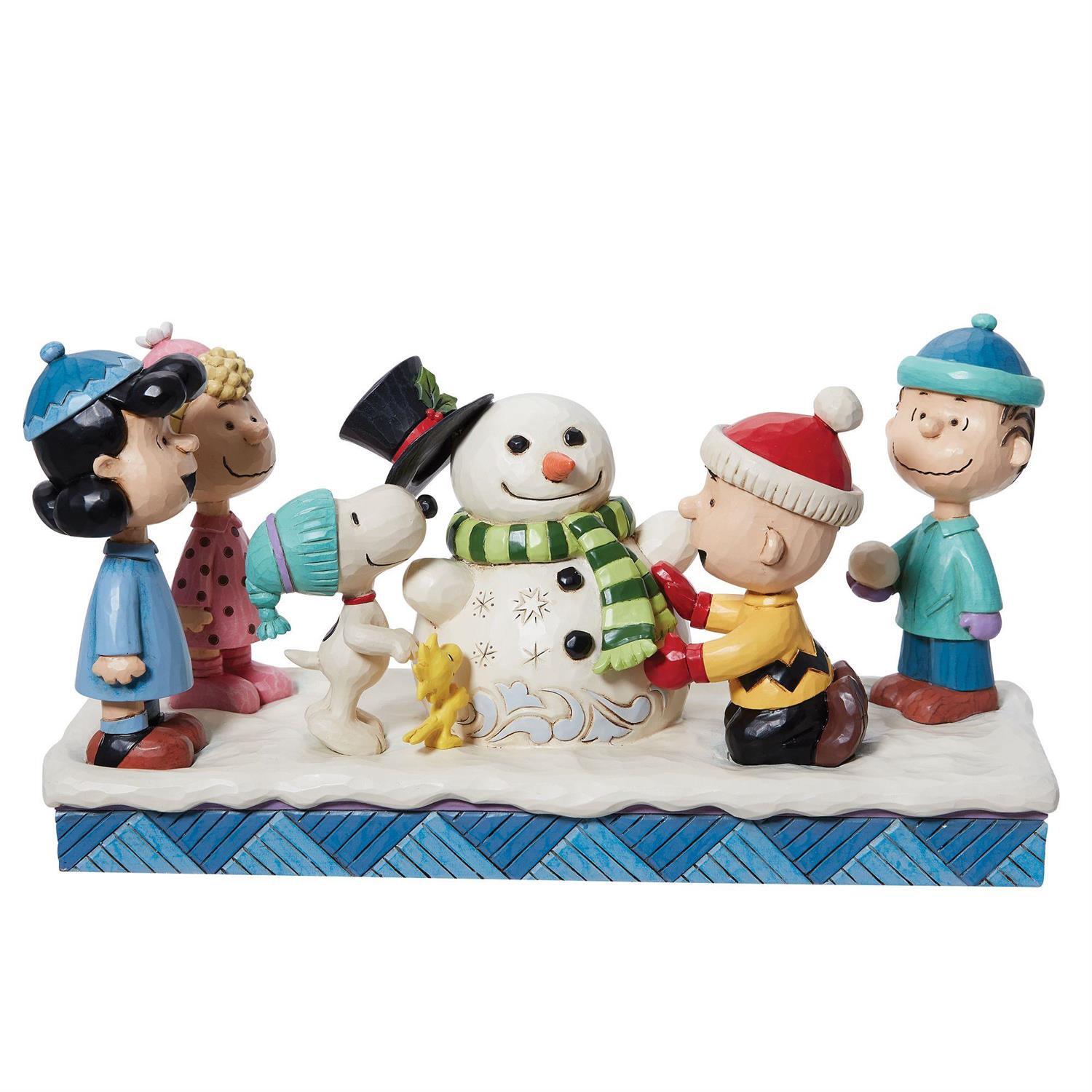 PEANUTS BY JIM SHORE CHRISTMAS GANG BUILDING SNOWMAN