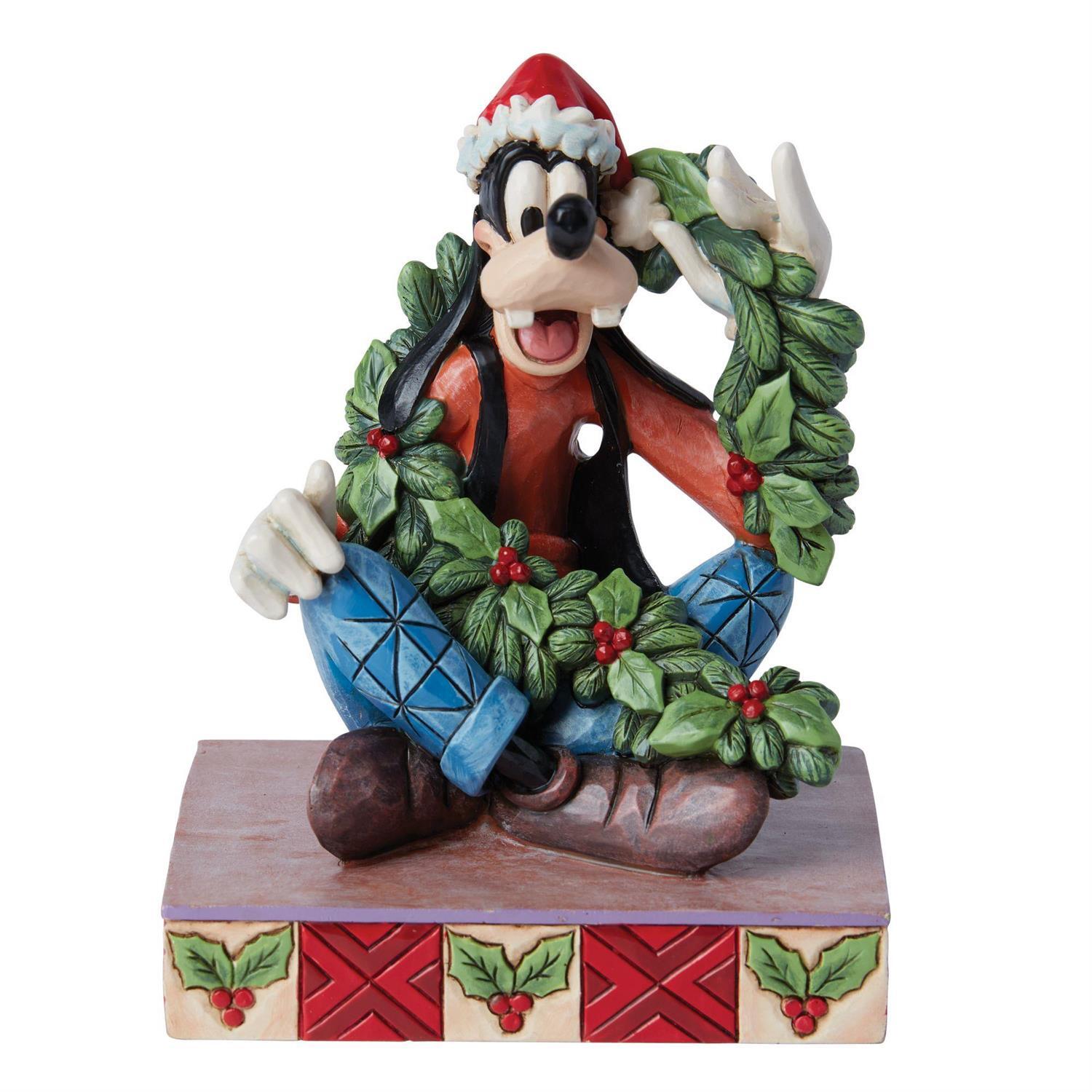 DISNEY TRADITIONS BY JIM SHORE CHRISTMAS GOOFY WITH GARLAND