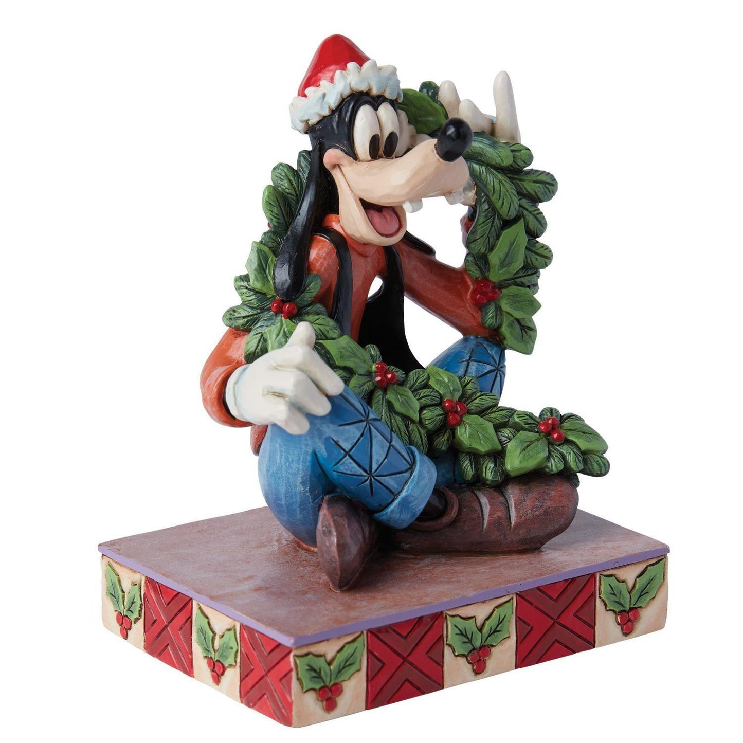 DISNEY TRADITIONS BY JIM SHORE CHRISTMAS GOOFY WITH GARLAND