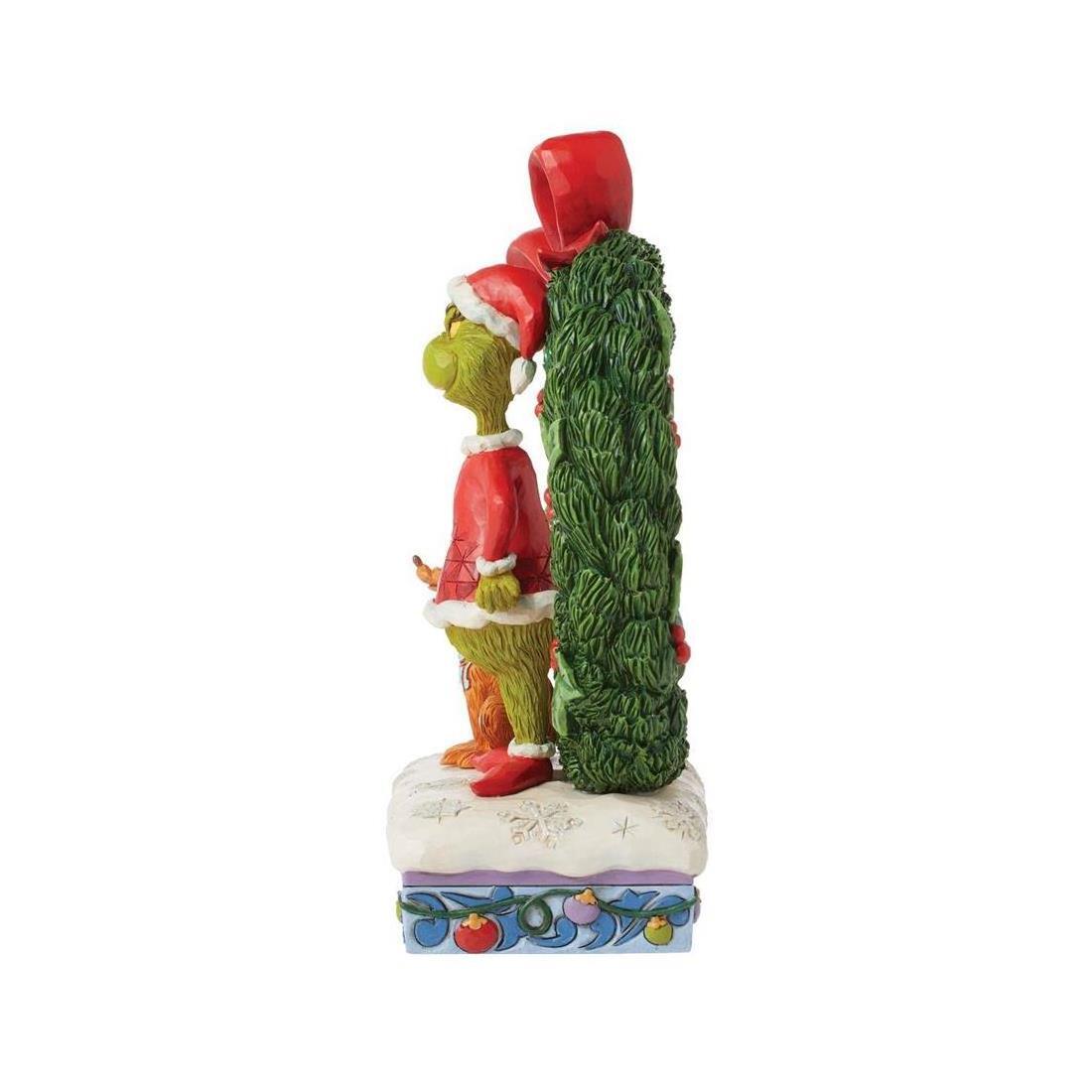 THE GRINCH DR. SEUSS BY JIM SHORE LIT GRINCH & MAX IN WREATH