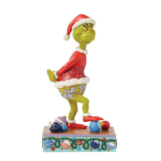 THE GRINCH DR. SEUSS BY JIM SHORE GRINCH STEPPING ON HANGING ORNAMENT