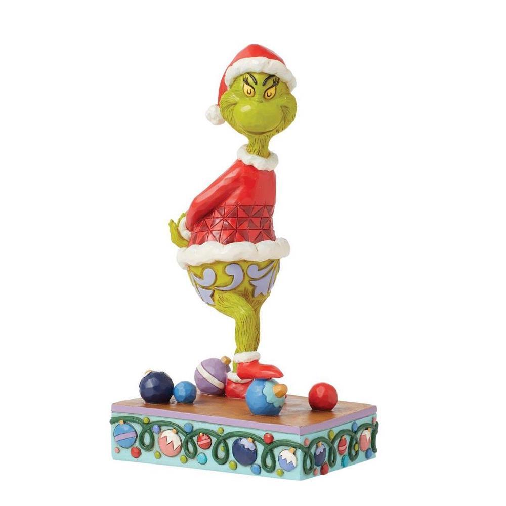 THE GRINCH DR. SEUSS BY JIM SHORE GRINCH STEPPING ON HANGING ORNAMENT