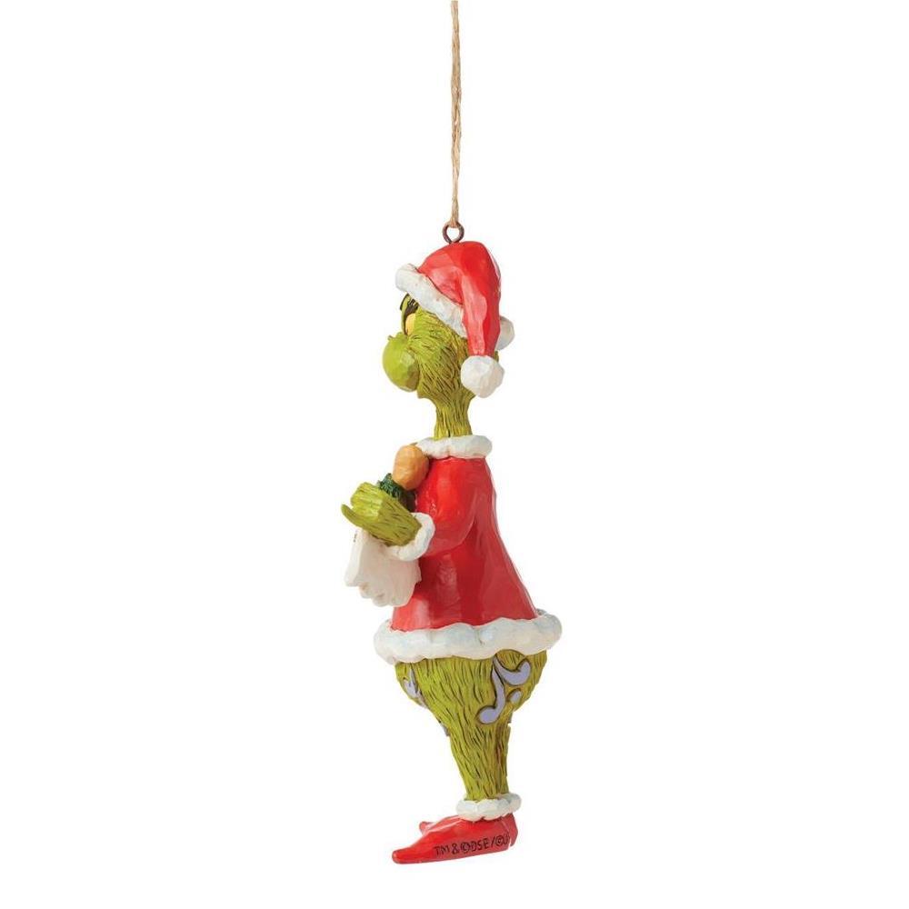 THE GRINCH DR. SEUSS BY JIM SHORE GRINCH WITH MERRY CHRISTMAS BANNER HANGING ORNAMENT