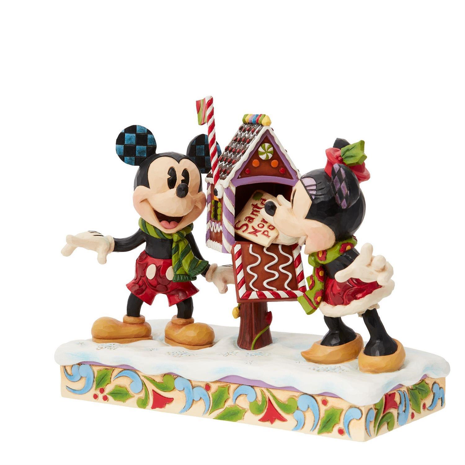 DISNEY TRADITIONS BY JIM SHORE CHRISTMAS MICKEY & MINNIE LETTERS TO SANTA