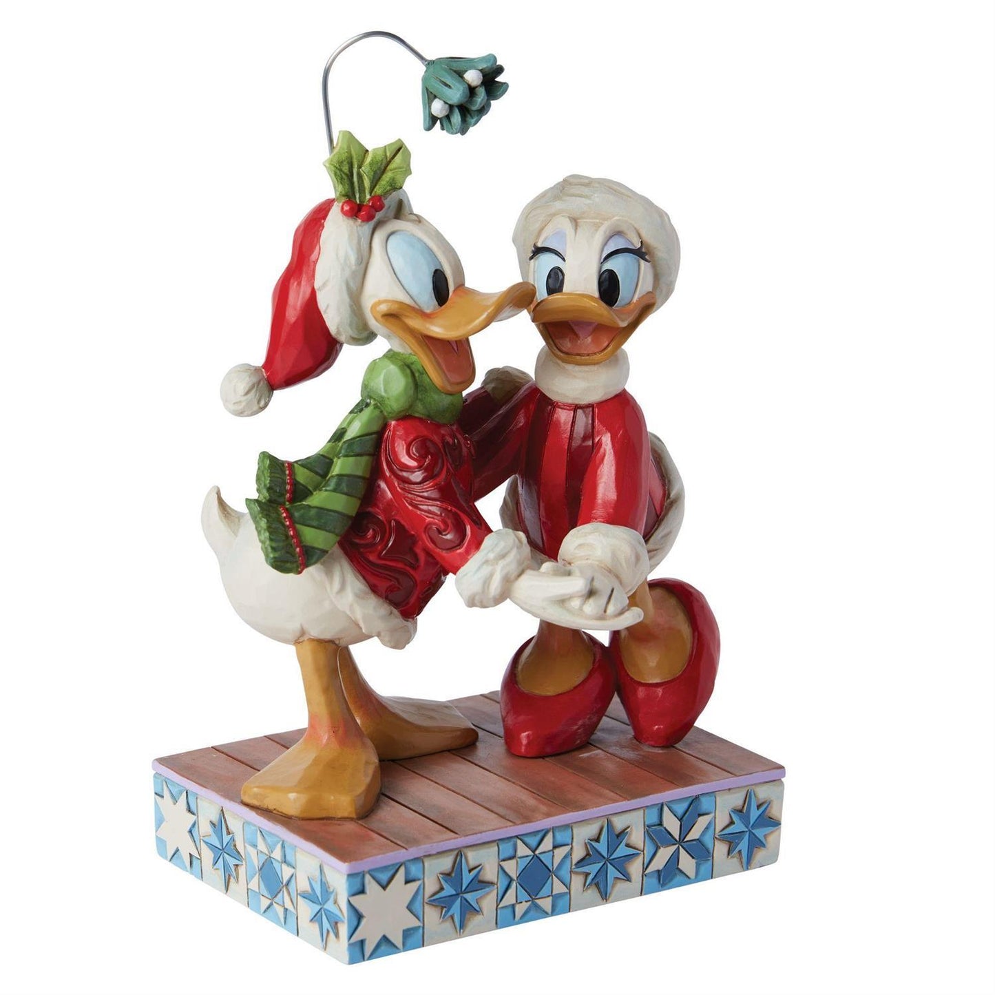 DISNEY TRADITIONS BY JIM SHORE CHRISTMAS DONALD & DAISY MISTLETOE