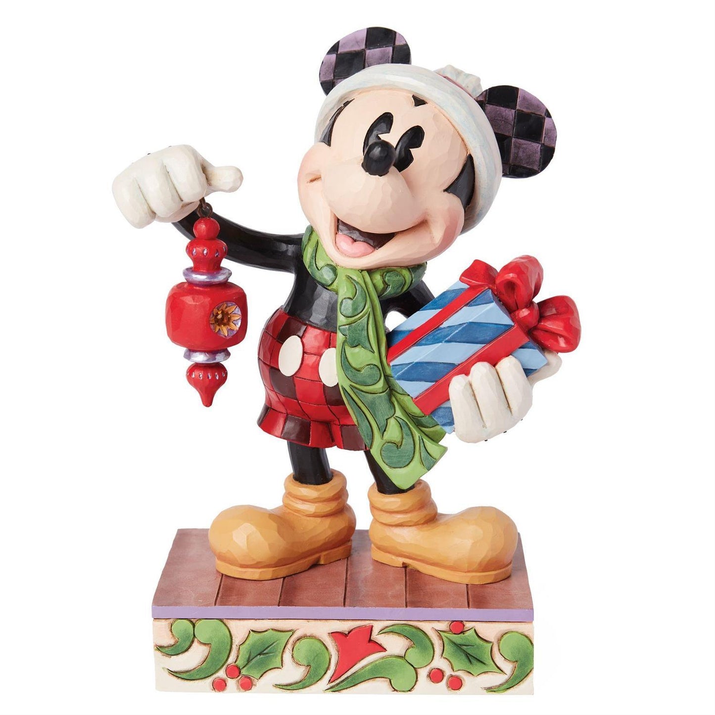 DISNEY TRADITIONS BY JIM SHORE CHRISTMAS MICKEY WITH PRESENT