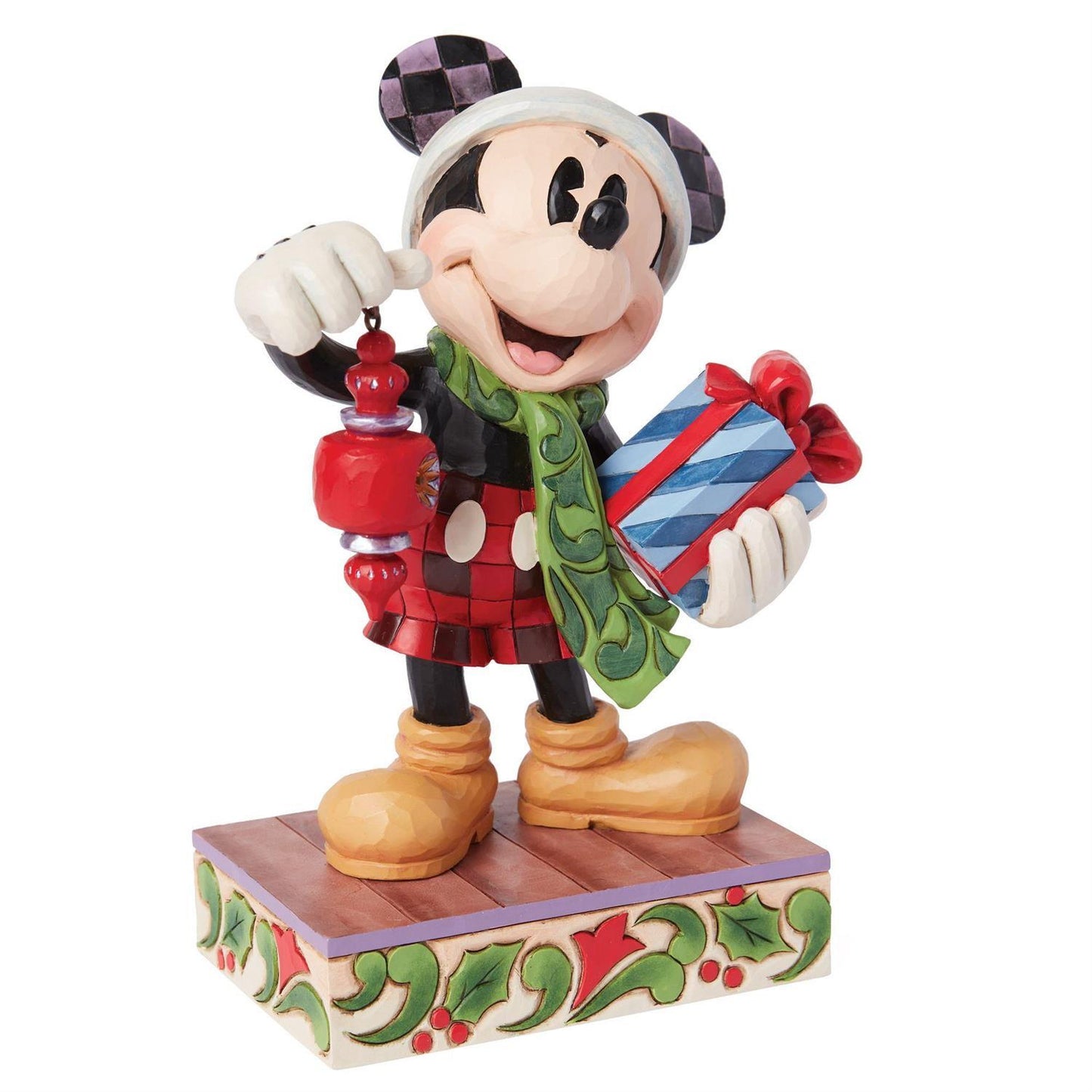 DISNEY TRADITIONS BY JIM SHORE CHRISTMAS MICKEY WITH PRESENT