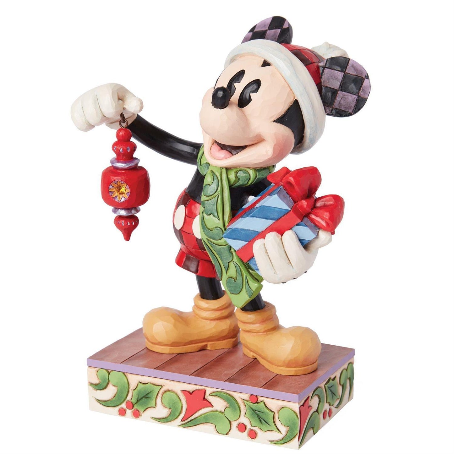 DISNEY TRADITIONS BY JIM SHORE CHRISTMAS MICKEY WITH PRESENT