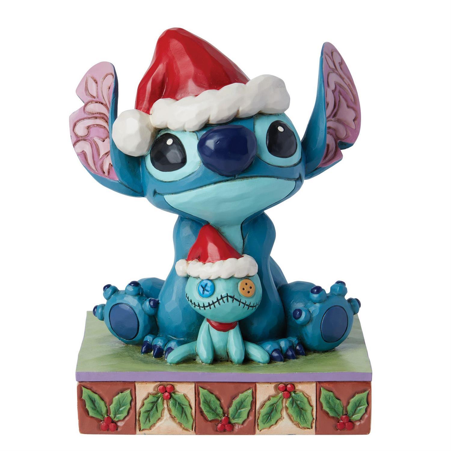 DISNEY TRADITIONS BY JIM SHORE CHRISTMAS SANTA STITCH WITH SCRUMP