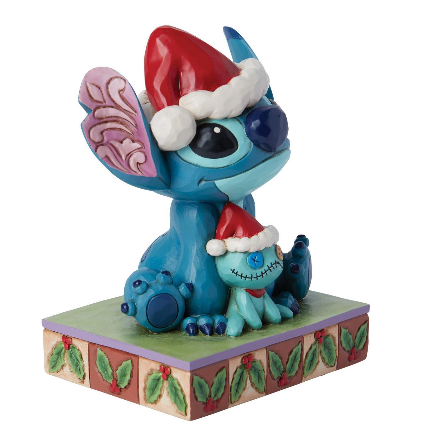 DISNEY TRADITIONS BY JIM SHORE CHRISTMAS SANTA STITCH WITH SCRUMP