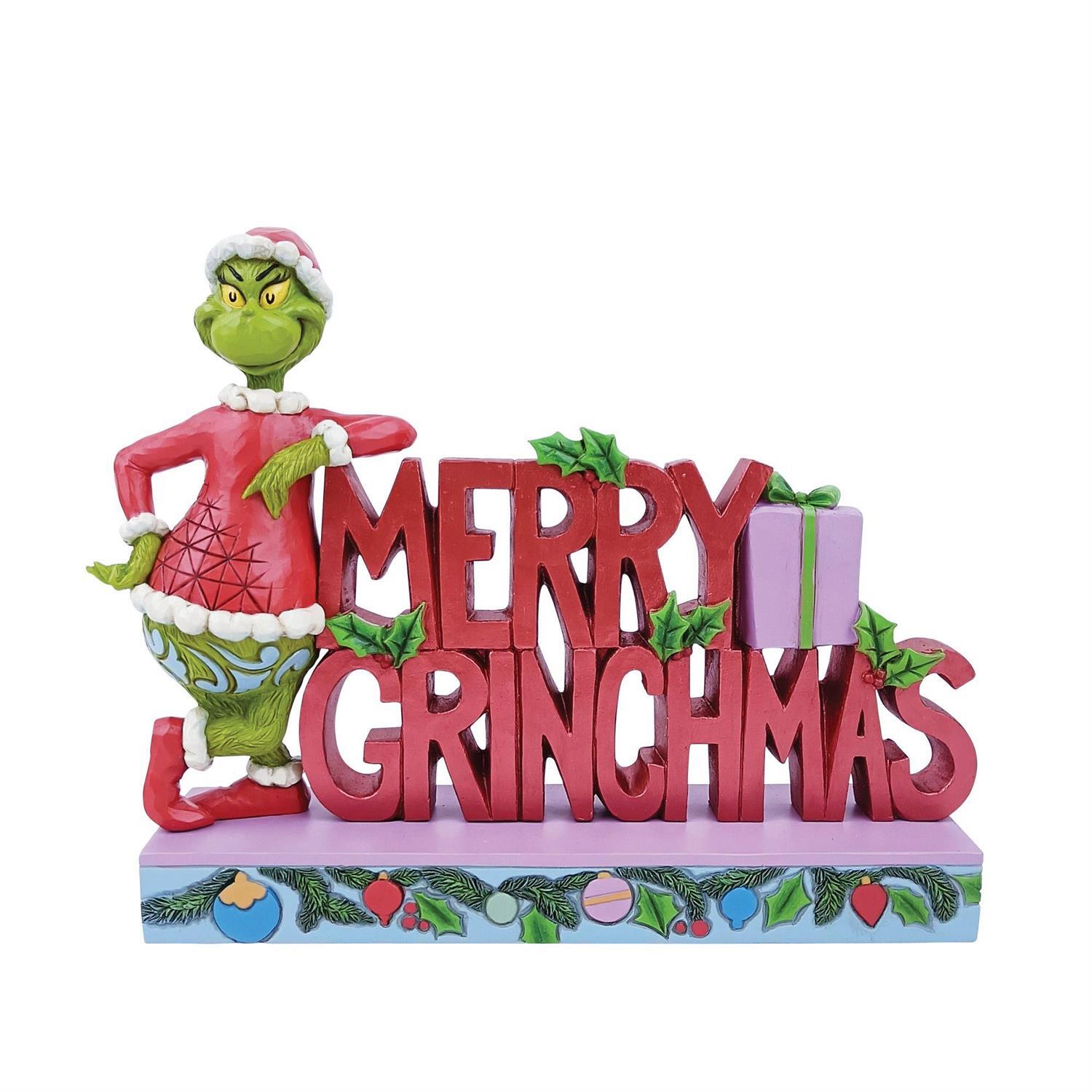 THE GRINCH DR. SEUSS BY JIM SHORE GRINCH MERRY GRINCHMAS WORD