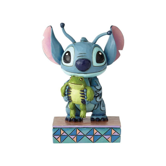 DISNEY TRADITIONS BY JIM SHORE STITCH WITH FROG PERSONALITY POSE 10CM