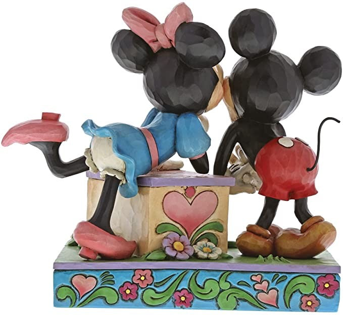 DISNEY TRADITIONS MICKEY MOUSE & MINNIE MOUSE KISSING BOOTH 6"