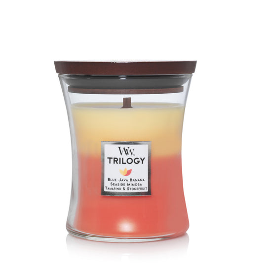 WOODWICK CANDLE MEDIUM TRILOGY TROPICAL SUNRISE