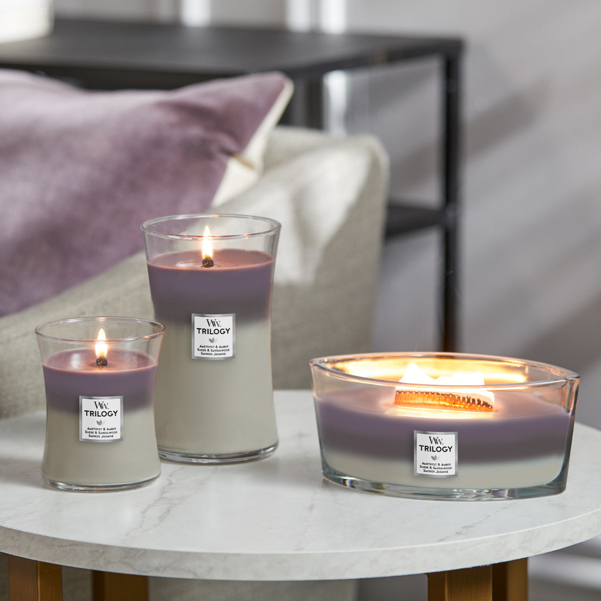 WOODWICK CANDLE MEDIUM AMETHYST SKY TRILOGY