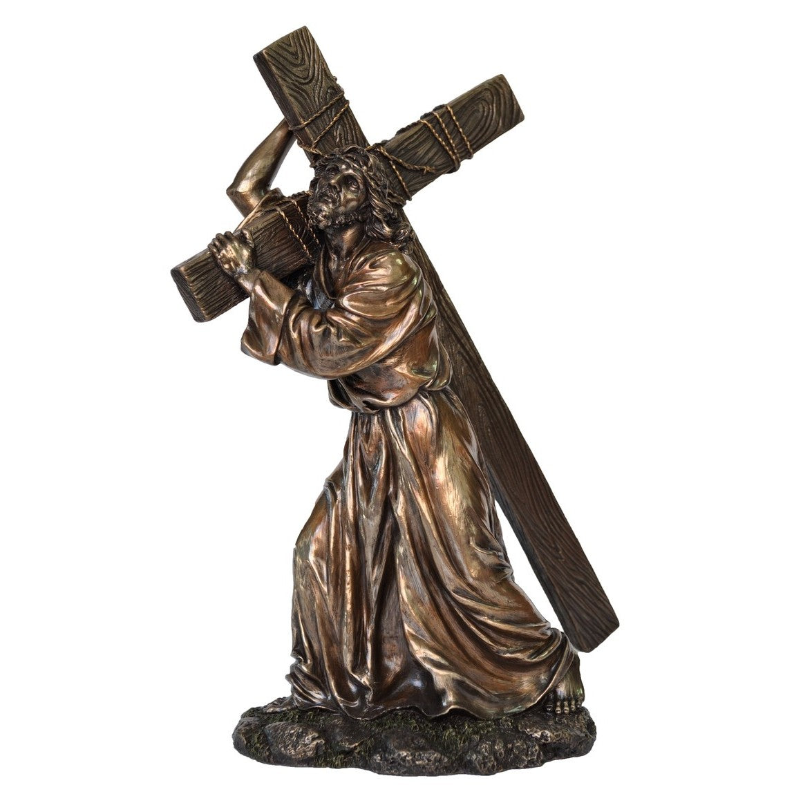 VERONESE DESIGNS CALVARY JESUS WITH CROSS FIGURINE 30CM