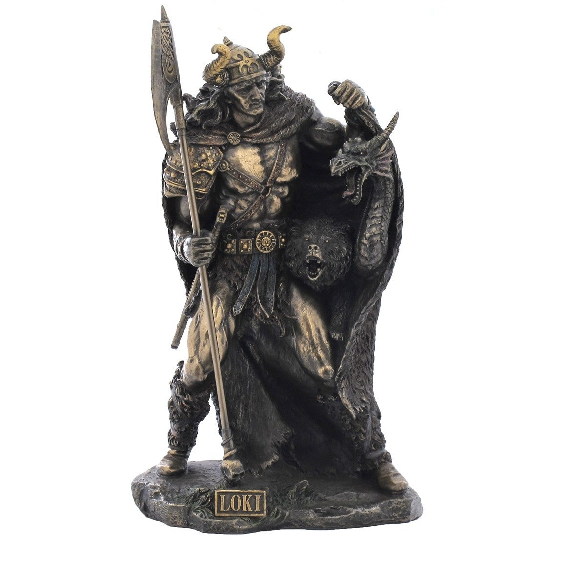 VERONESE DESIGNS BRONZE LOKI FIGURINE 27CM