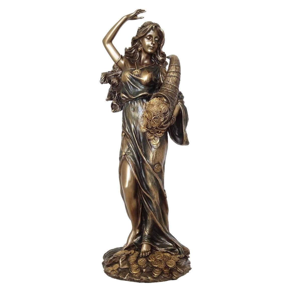 VERONESE DESIGNS BRONZE FORTUNA FIGURINE 27CM