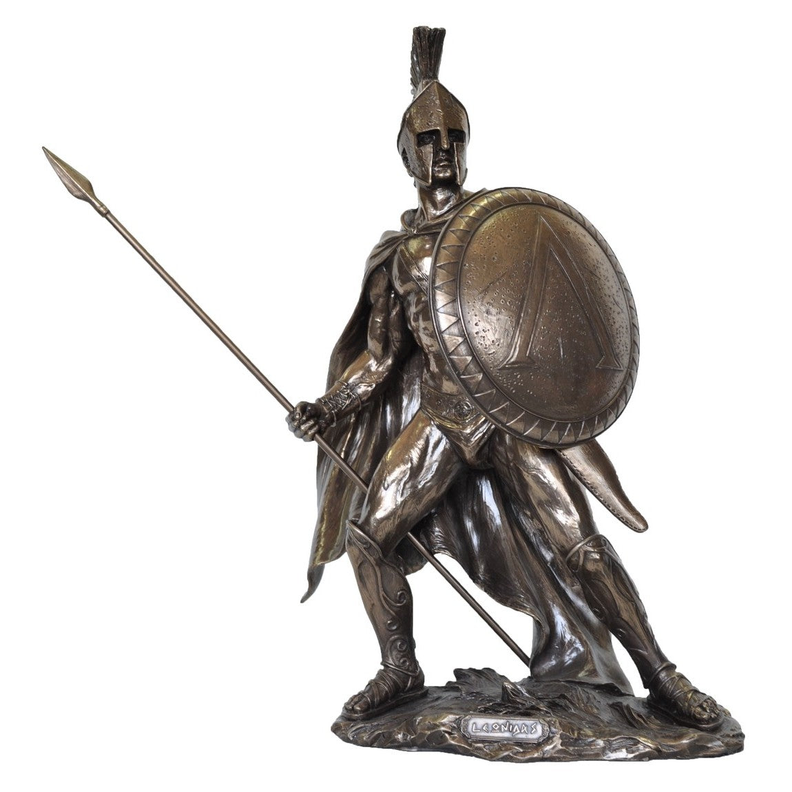 VERONESE DESIGN FIGURINE BRONZE KING LEONIDAS FIGURINE 33CM