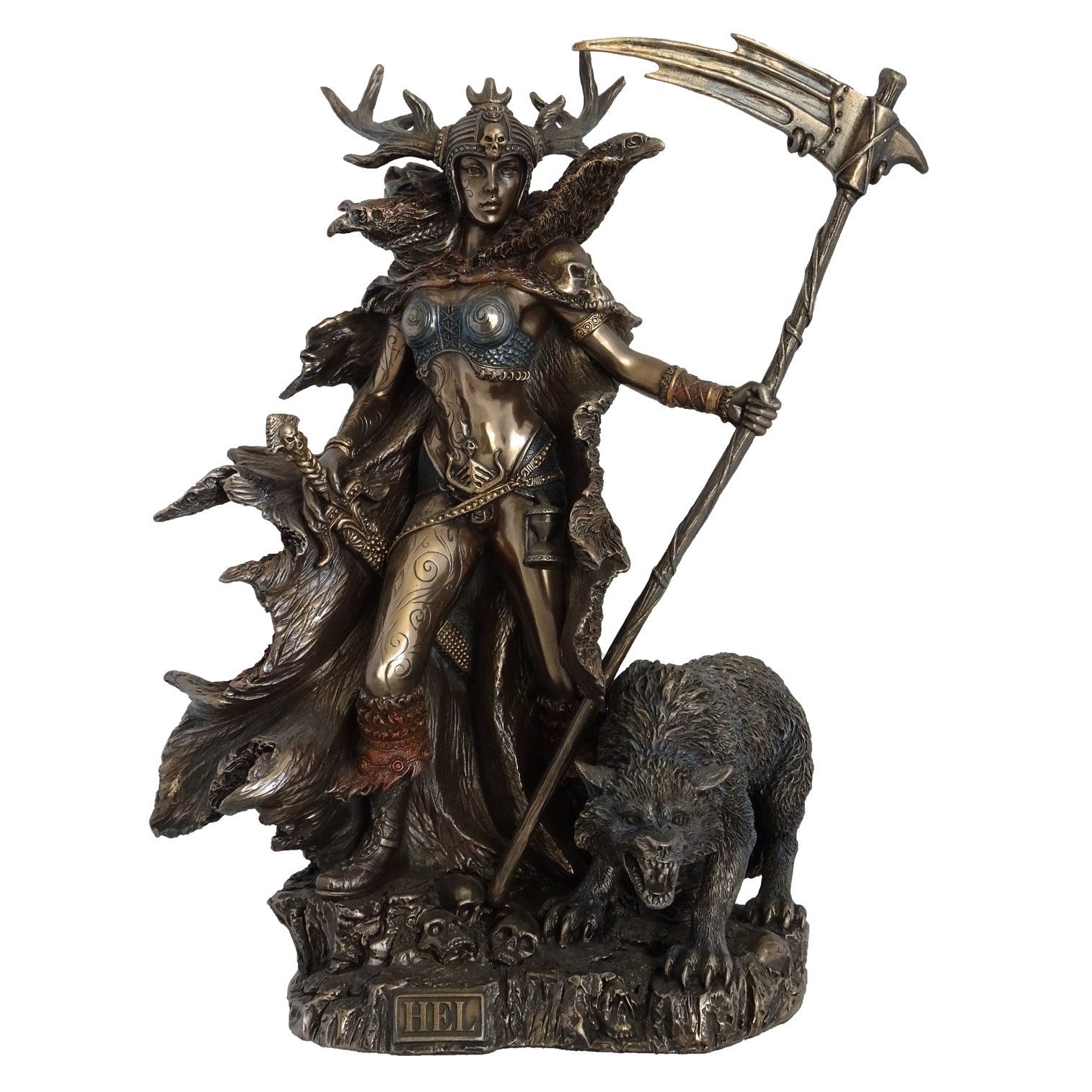 VERONESE DESIGNS BRONZE NORSE HEL FIGURINE