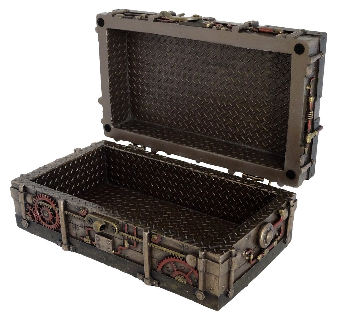 VERONESE DESIGN BRONZE STEAMPUNK TREASURE BOX