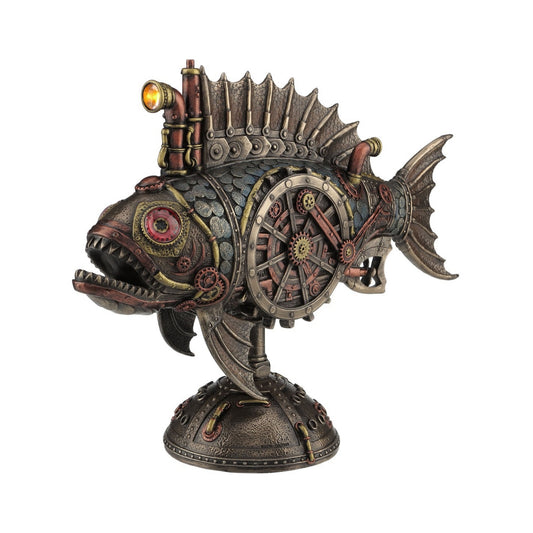 VERONESE DESIGNS STEAMPUNK SUBMARINE FISH WITH LED LIGHT