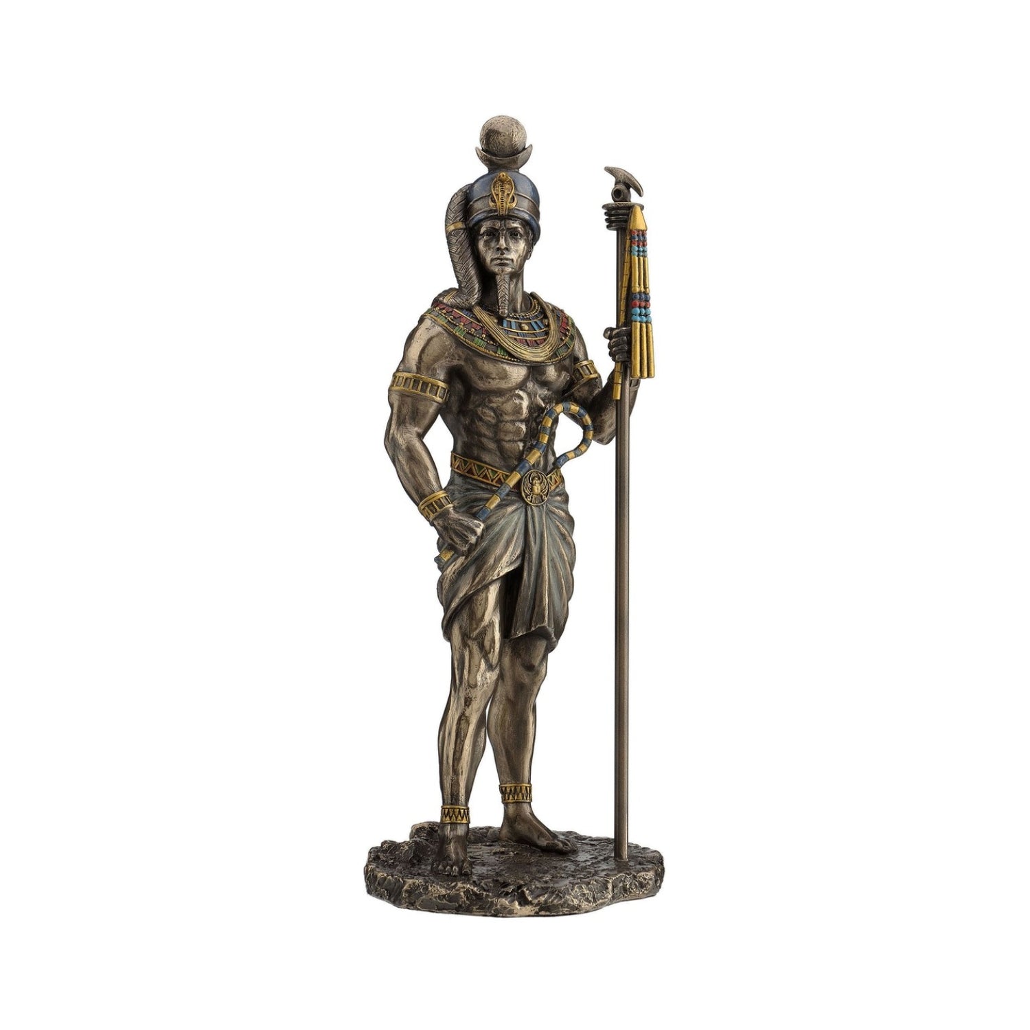 VERONESE DESIGNS BRONZE EGYPTIAN KHONSU GOD OF MOON FIGURINE